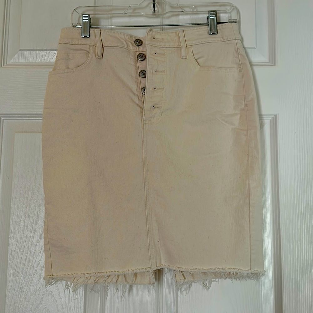 Banana Republic Denim Fringe Skirt